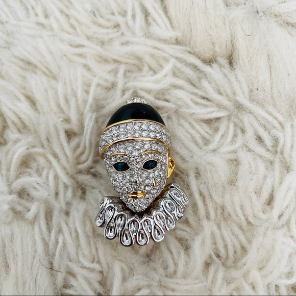 Swarovski Jewelry - Swarovski Signed Pierrot Clown‎ Pin Brooch - Perfect Condition